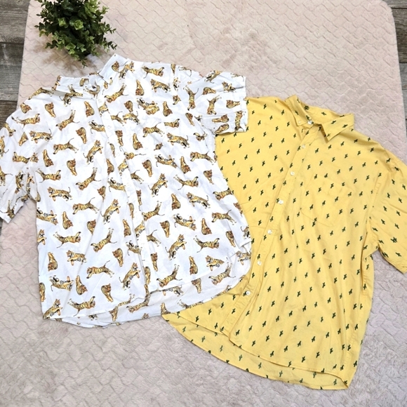 Old Navy - Bundle of 2 - Tiger and Cactus Short Sleeves Shirts - Size XXL - Picture 1 of 6